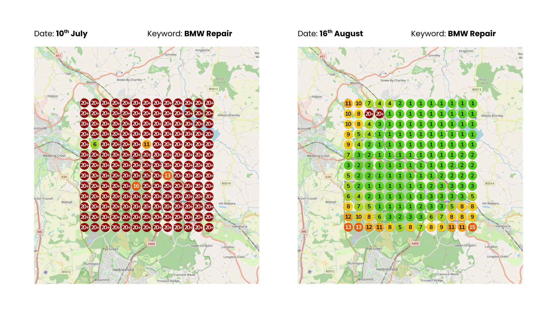 Google Maps ranking improvement heatmap 3